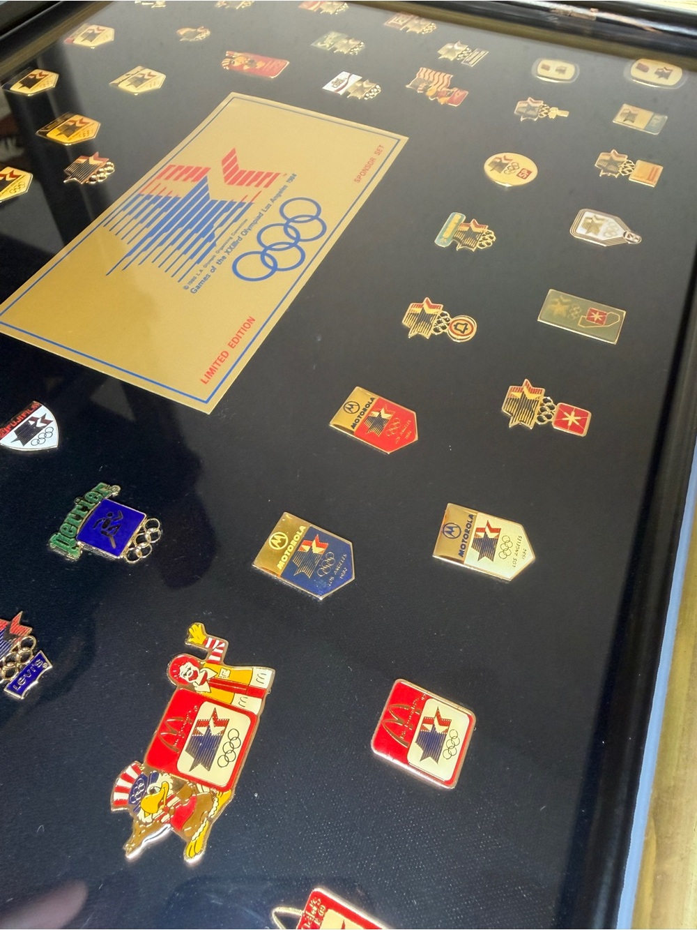 1984 Los Angeles Olympic Sponsor Pin Set Framed Limited Edition LA Olympics - Picture 4 of 7